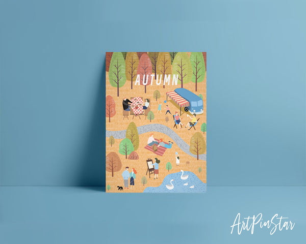 Scandinavian Forest Season Autumn Customizable Season Greeting Cards