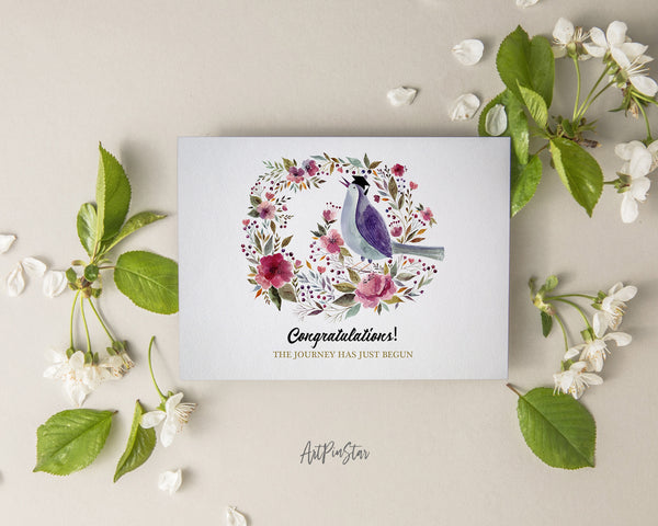 Congratulations The journey has just begun Personalized Graduation Achievement Gift Cards