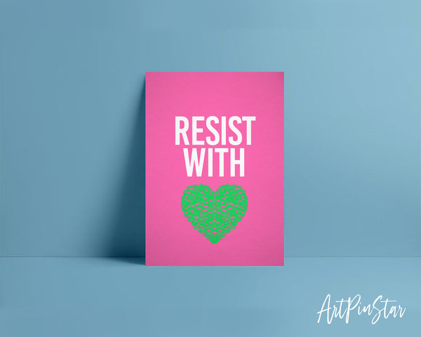 Resist With Green Love LGBTQ Pride Cards