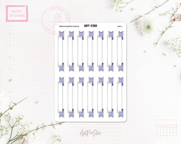 A081a | Ribbon Banner Doodle, Straight