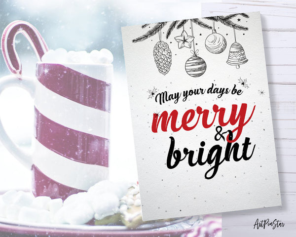 May your days be merry and bright Personalized Holiday Greeting Card Gifts