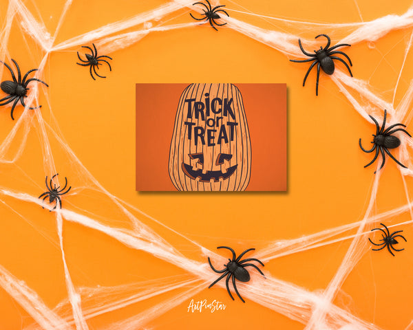 Trick or Treat Halloween Pumpkin Custom Holiday Greeting Card