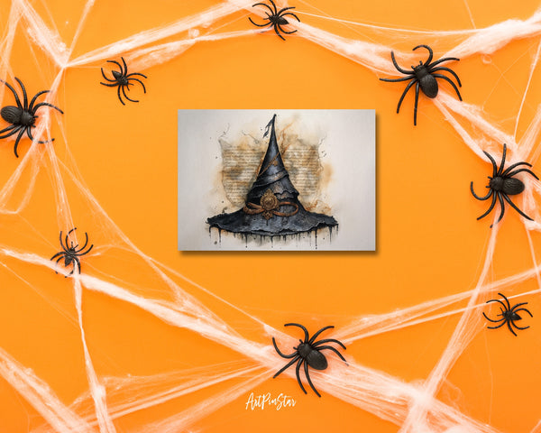 Vintage Halloween Witch Hat Custom Holiday Greeting Card