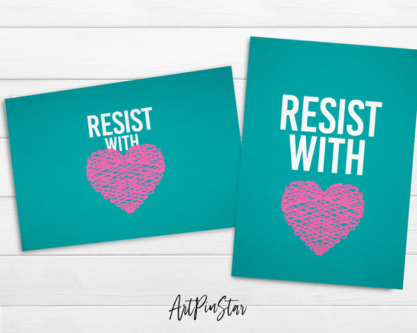 Resist With Pink Love LGBTQ Pride Cards