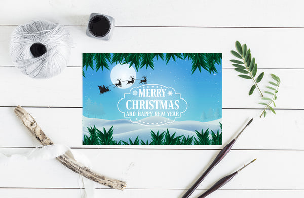 Merry Christmas and Happy New Year Personalized Holiday Greeting Card Gifts