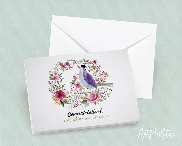 Congratulations The journey has just begun Personalized Graduation Achievement Gift Cards