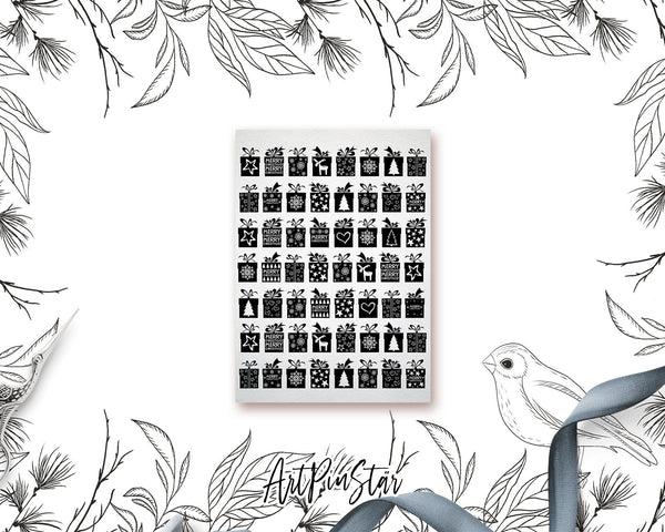 Christmas Gift Box B&W Personalized Holiday Greeting Card Gifts
