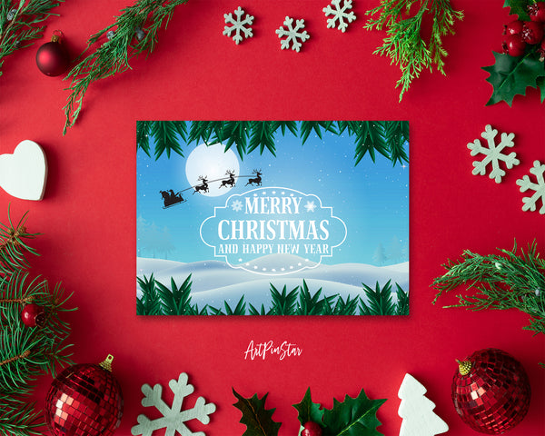 Merry Christmas and Happy New Year Personalized Holiday Greeting Card Gifts