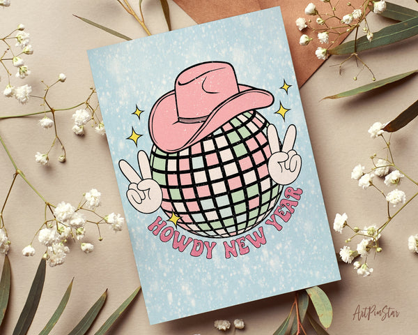 Howdy New Year New Year Customized Greeting Card