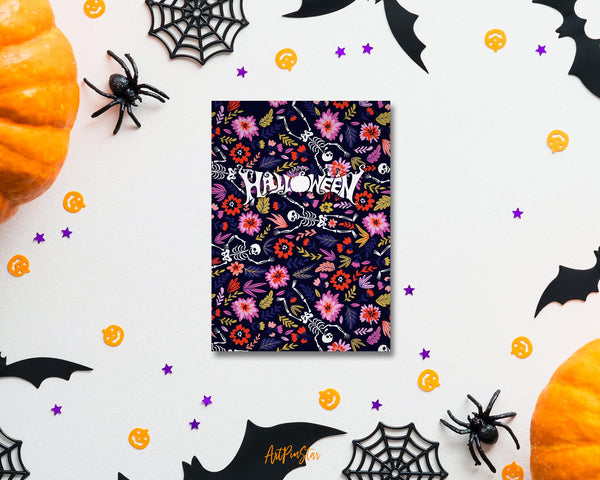 Halloween Dancing Skeletons Custom Holiday Greeting Card