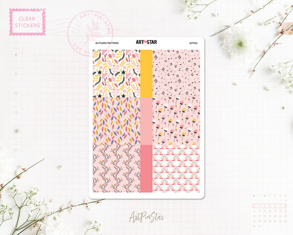 Autumn Mini Fullbox Pattern Clear Stickers