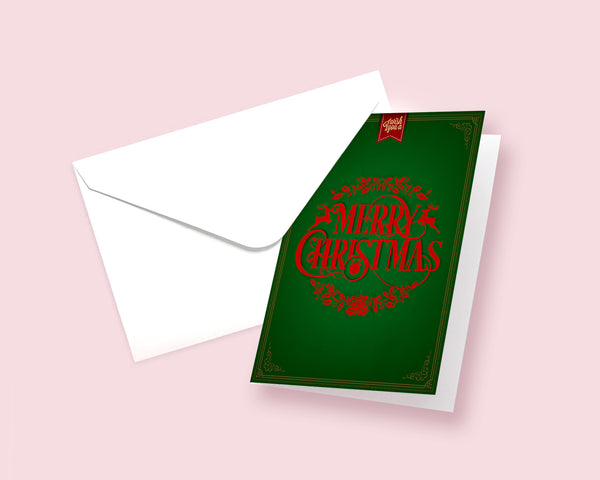 Merry Christmas with deer Personalized Holiday Greeting Card Gifts
