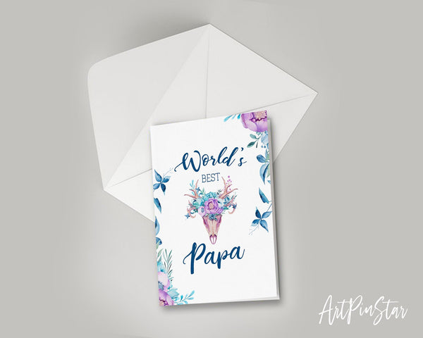 World's best papa Father's Day Occasion Greeting Cards