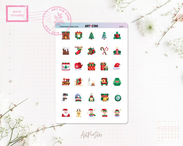 Christmas Xmas Icon Clear Stickers