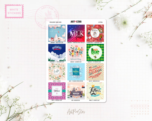 Holiday Mini Fullbox White Stickers