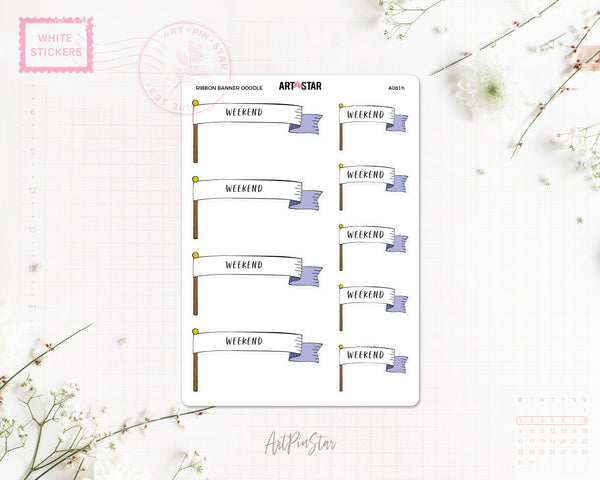 A081h | Ribbon Banner Doodle, Flag Weekend