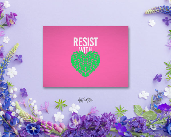 Resist With Green Love LGBTQ Pride Cards