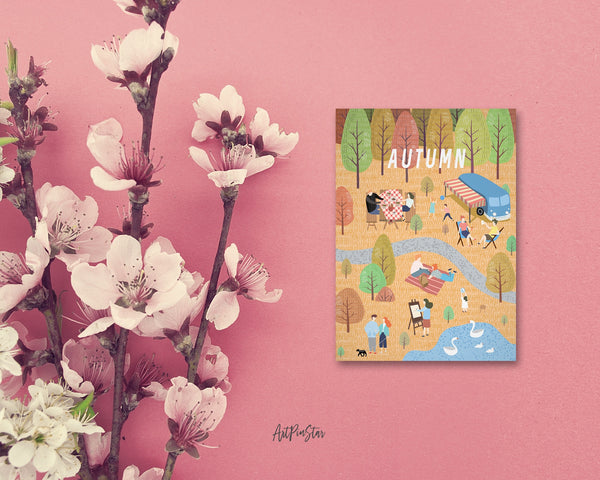 Scandinavian Forest Season Autumn Customizable Season Greeting Cards