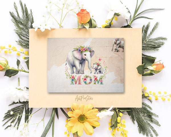 Mothers Day Elephante Mom Father's Day Greeting Cards