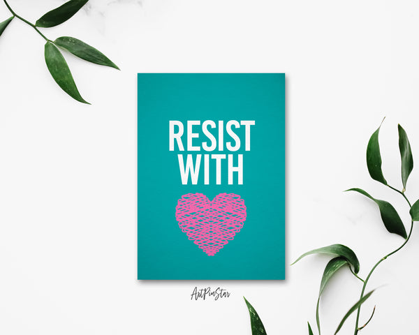 Resist With Pink Love LGBTQ Pride Cards