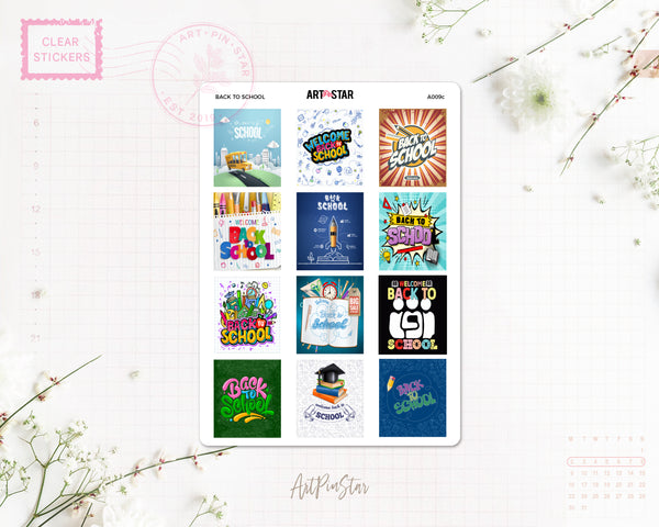 Back To School Mini Fullbox Clear Stickers