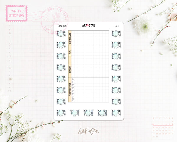 Meal Planner White Stickers