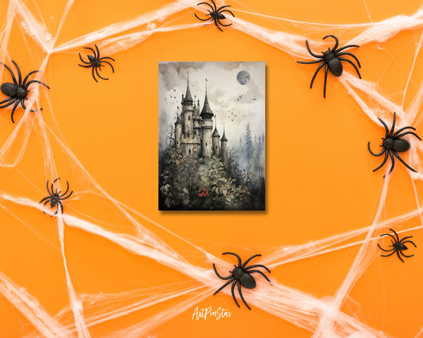 Vintage Halloween Castle Custom Holiday Greeting Card