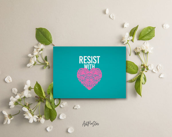 Resist With Pink Love LGBTQ Pride Cards