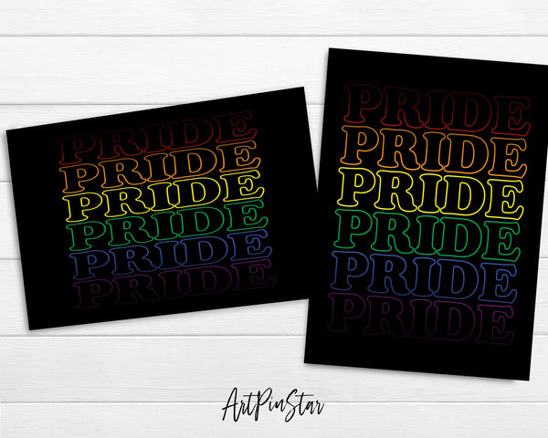 PRIDE in Pride Colors LGBTQ Pride Cards