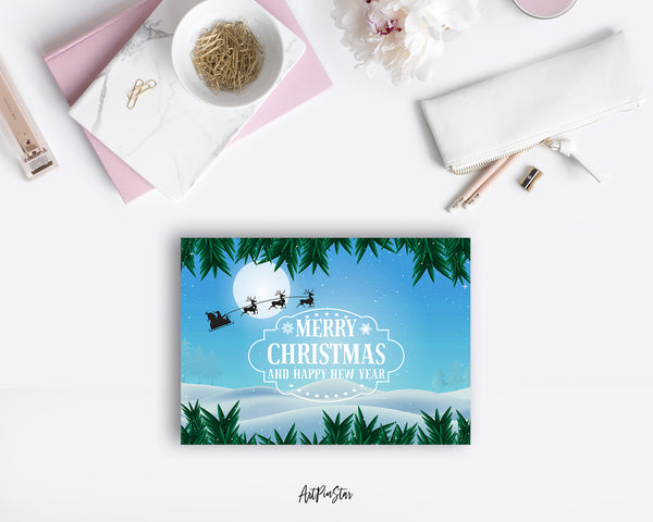 Merry Christmas and Happy New Year Personalized Holiday Greeting Card Gifts