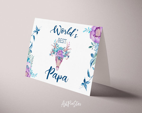 World's best papa Father's Day Occasion Greeting Cards