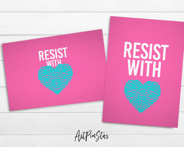 Resist With Aqua Love LGBTQ Pride Cards