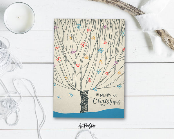 Merry Christmas Tree Personalized Holiday Greeting Card Gifts