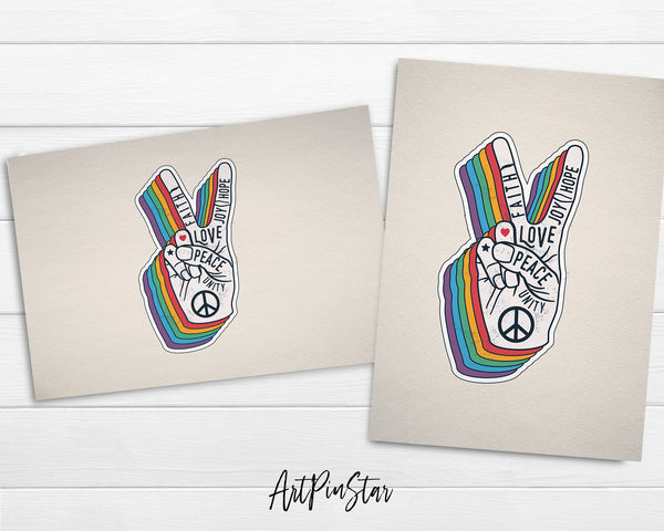 Peace Hand Gesture Sign Love LGBTQ Pride Cards
