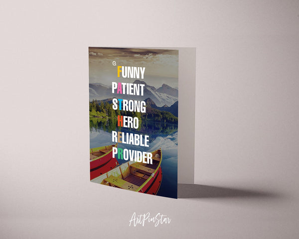 Father Funny Patient Strong Hero Reliable Provider Father's Day Occasion Greeting Cards