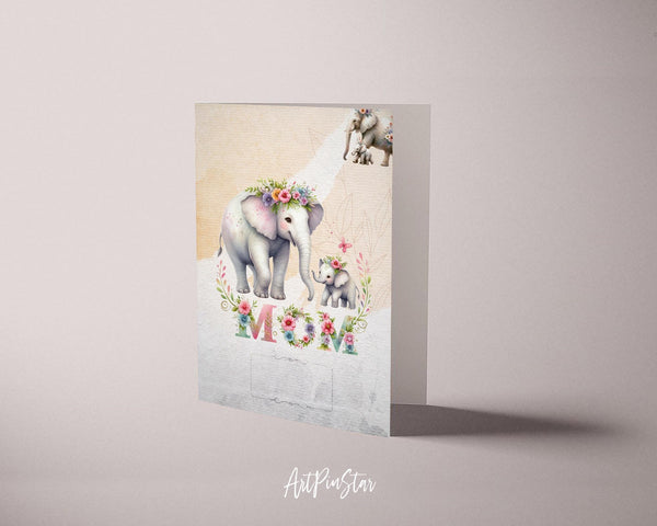 Mothers Day Elephante Mom Father's Day Greeting Cards