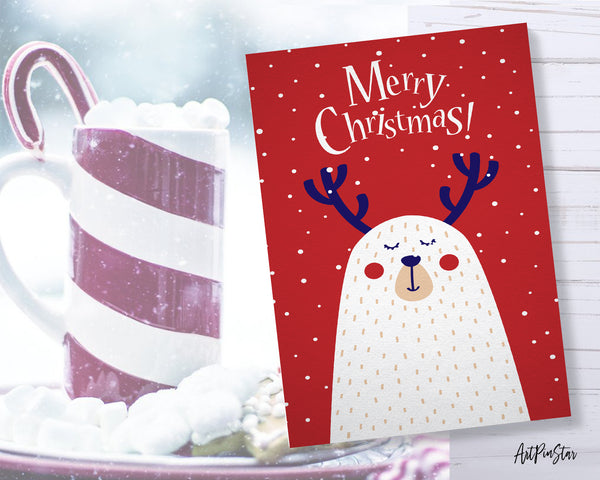 Merry Christmas-Deer Personalized Holiday Greeting Card Gifts