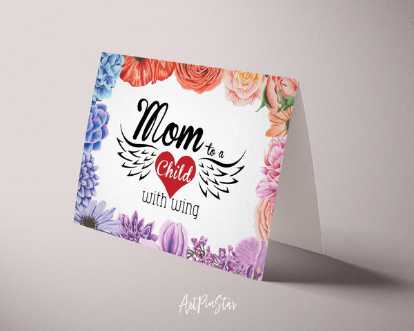 Mom to a child with wings Mother's Day Occasion Greeting Cards
