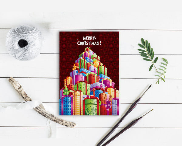 Christmas Gift Boxes B&W Personalized Holiday Greeting Card Gifts