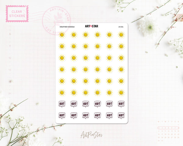 Weather Doodle Clear Stickers