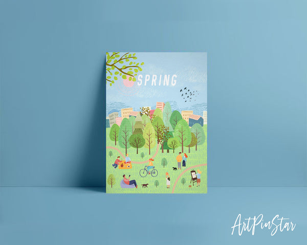 Scandinavian Forest Season Spring Customizable Season Greeting Cards