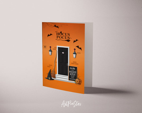 Halloween Home of the Wicked Witch & Her Little Monsters Custom Holiday Greeting Card