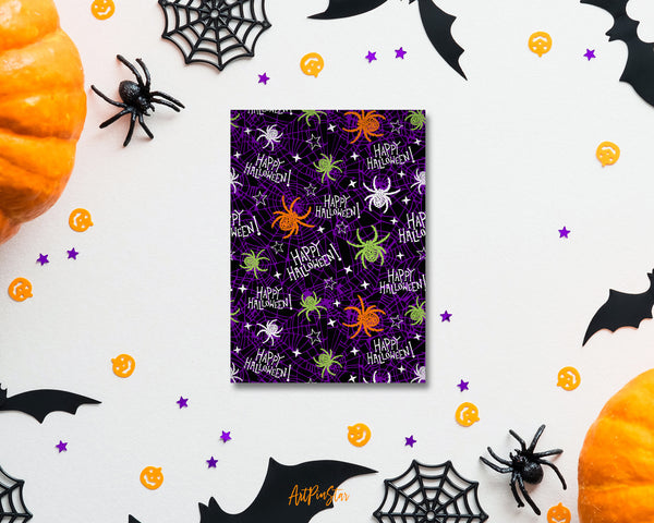 Halloween Spook Spider Pattern Custom Holiday Greeting Card