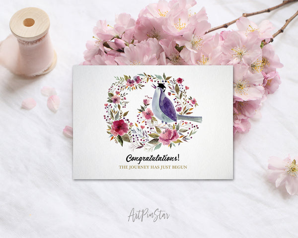 Congratulations The journey has just begun Personalized Graduation Achievement Gift Cards