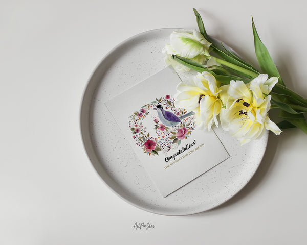 Congratulations The journey has just begun Personalized Graduation Achievement Gift Cards