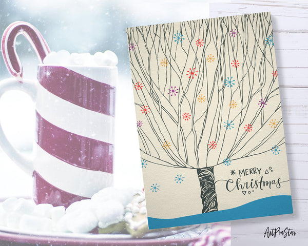 Merry Christmas Tree Personalized Holiday Greeting Card Gifts