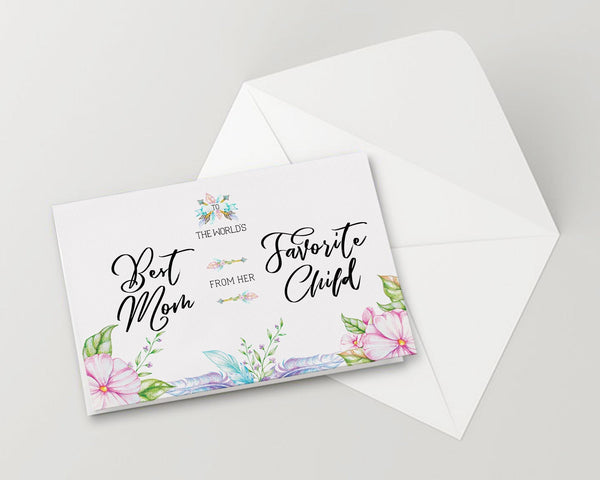 To the world's best mom from her favorite child Mother's Day Occasion Greeting Cards