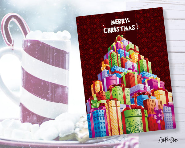 Christmas Gift Boxes B&W Personalized Holiday Greeting Card Gifts