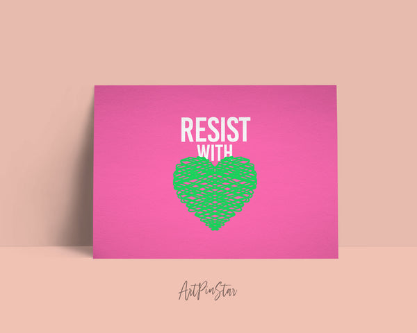 Resist With Green Love LGBTQ Pride Cards