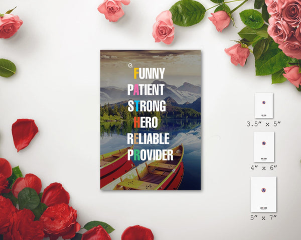 Father Funny Patient Strong Hero Reliable Provider Father's Day Occasion Greeting Cards